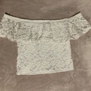 Flounce Lace Off- the- Shoulder Top